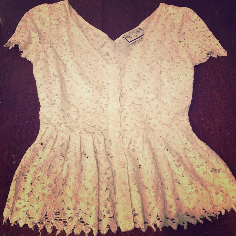 Anthropologie Two of Us Lace Blouse